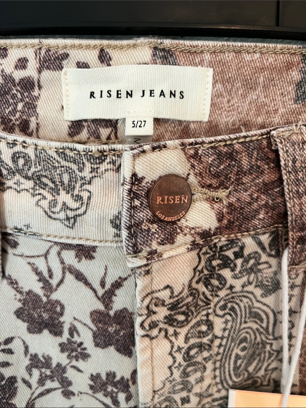 NWT! Risen Ankle Wide Leg Patchwork Pants - Picture 5 of 6